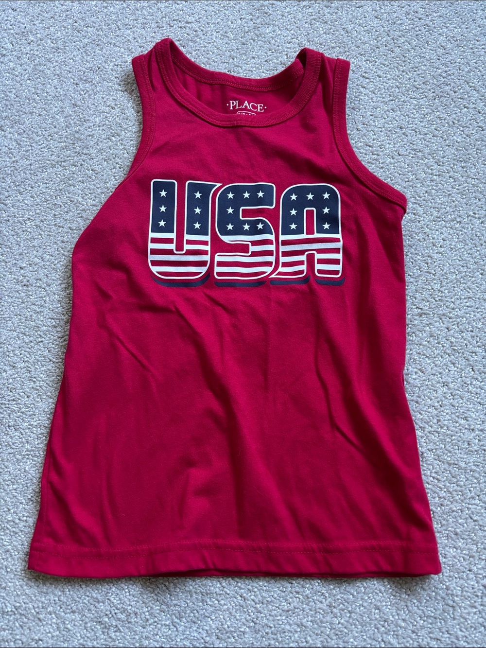 The Children's Place Red USA Graphic Tank Top